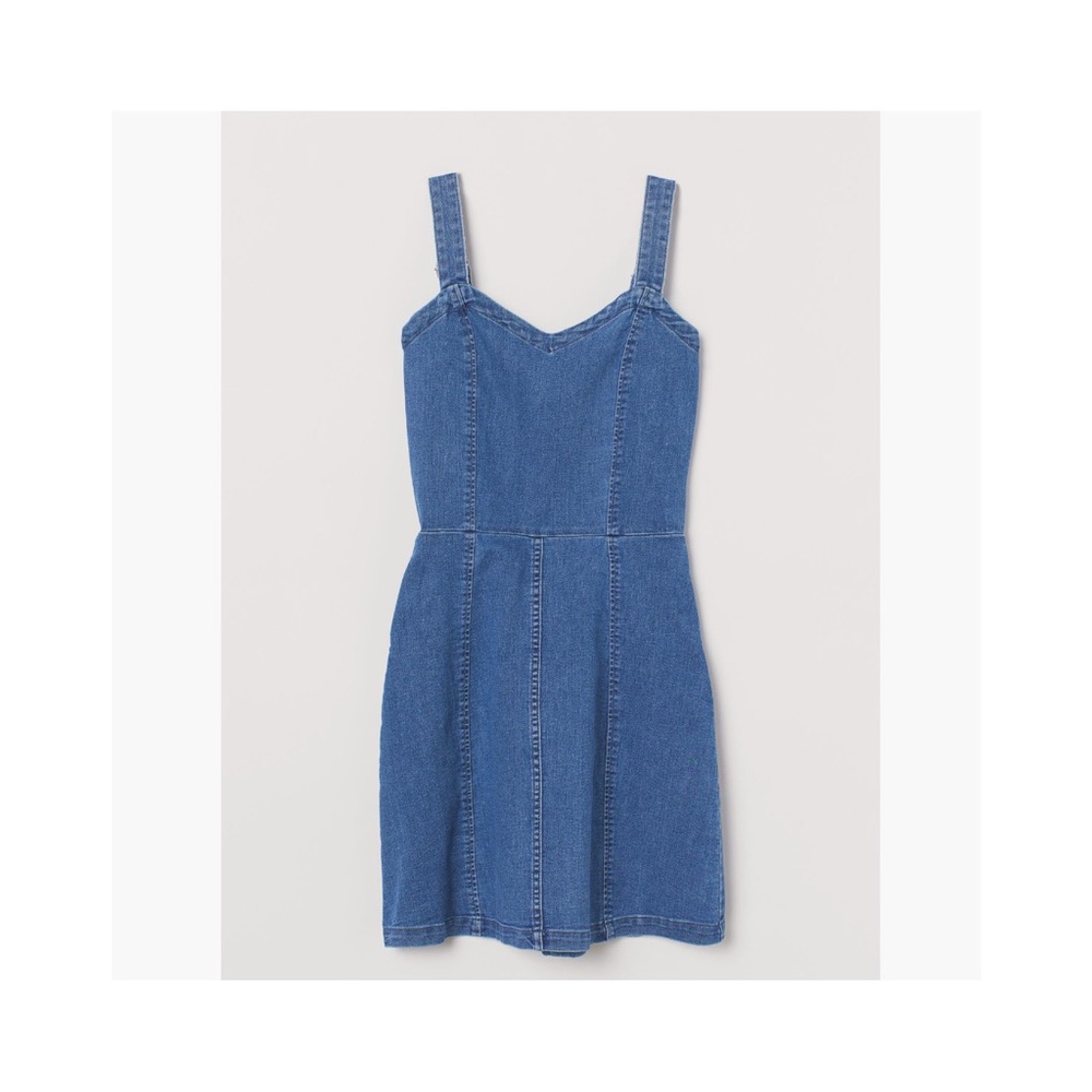 H&M | 💙 NWT Denim Mini Dress w/ Cut-Out Back & Flare Skirt